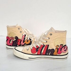 Girls Unite Cursive Lettering Print Women's Sz 9